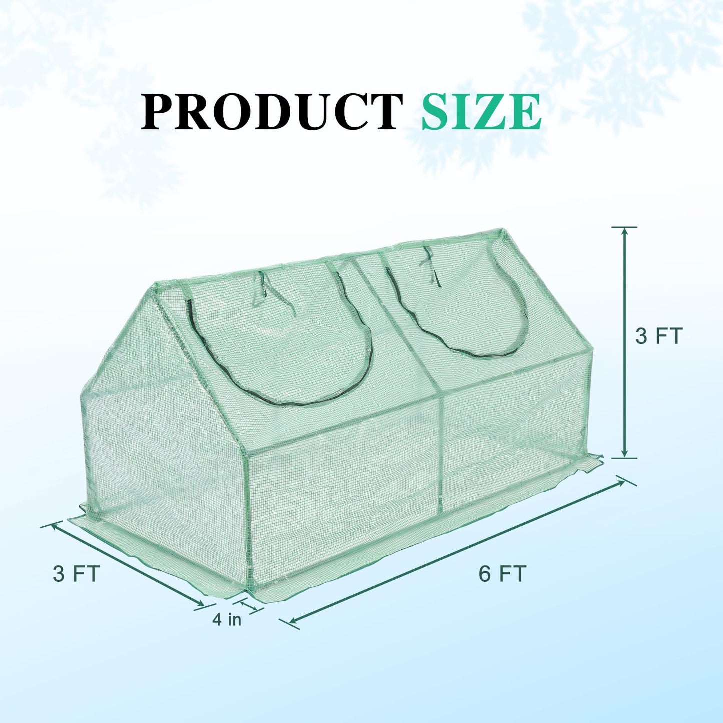 BPS 6x3x3 FT 3-in-1 Mini Greenhouse Kit, Small Greenhouse with Triple-Layer Window for All-Season Vegetable and Plant Growing