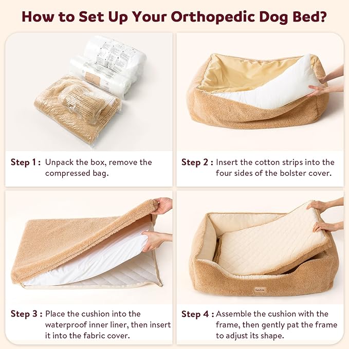 Cooling Orthopedic Dog Bed for Extra Large Dogs - Memory Foam for Joint Pain & Arthritis, XL Pet Bed w/Washable Removable Cover & Waterproof Liner, XXL Dog Sofa w/Raised Bolster & Non-Slip Base