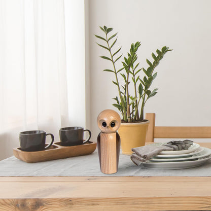 Rock & Branch Owl Refillable Pepper Grinder, Manual Pepper Mill with Ceramic Grinder and Adjustable Coarseness