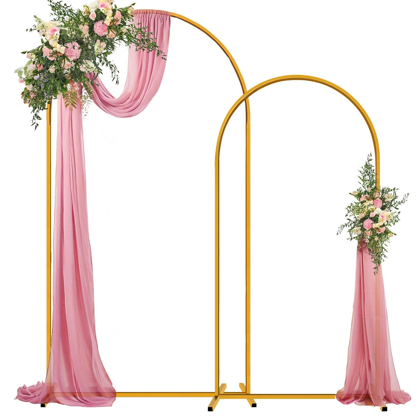 Hemmotop Glod Metal Arch Backdrop Stand Set of 2, 7.2ft and 6ft