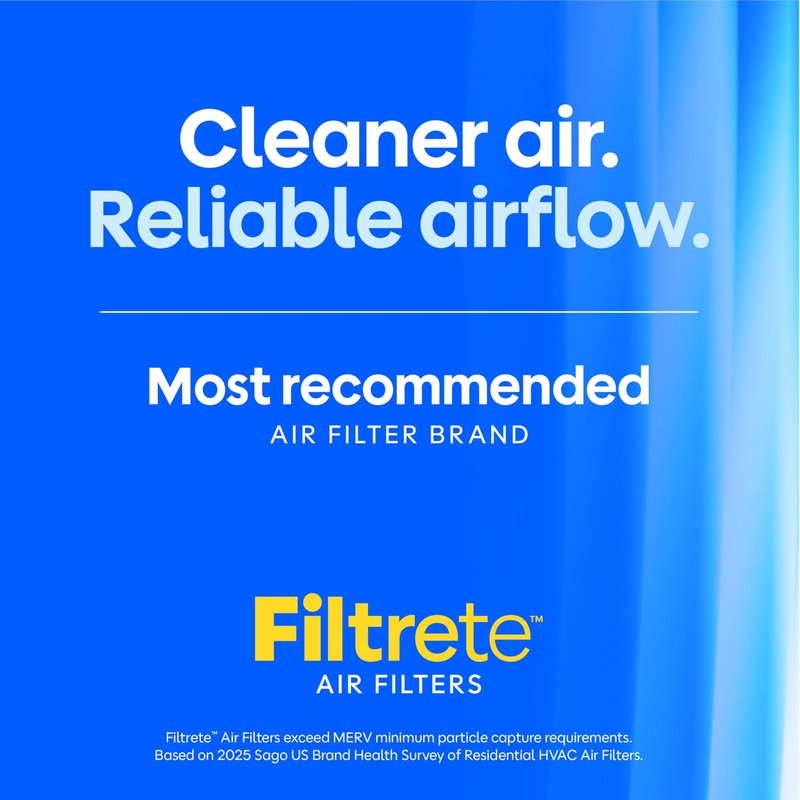 Filtrete 22x22x1 AC Furnace Air Filter, MERV 11, MPR 1000, Micro Allergen Defense, 3-Month Pleated 1-Inch Electrostatic Air Cleaning Filter, 6 Pack (Actual Size 21.69x21.69x0.81 in)