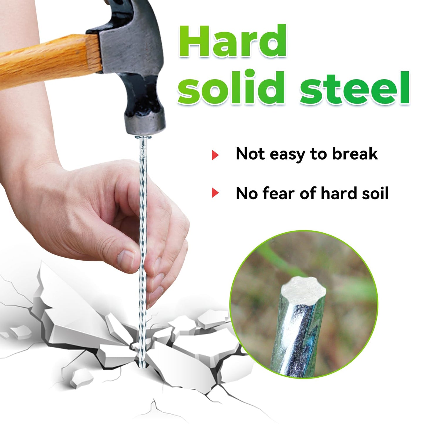 EISENSP 6.3-Inch Galvanized Heavy-Duty Landscape Stakes, (150-PACK) Spiral Metal Turf Spikes for Artificial Grass, Paver Edging, Weed Barrier, Securing Fences and More