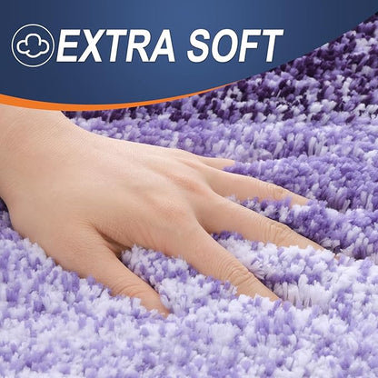 OLANLY Bathroom Runner Rugs Mat 59x20, Extra Soft Absorbent Microfiber Bath Rugs, Rubber Backing, Quick Dry, Washable Long Bath Mats for Bathroom Floor, Tub and Shower, Home Decor Accessories, Violet