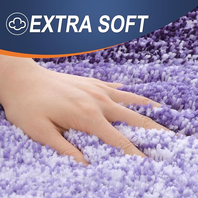 OLANLY Large Bathroom Rugs Mat 40x24, Extra Soft Absorbent Microfiber Bath Rugs, Rubber Backing, Quick Dry, Machine Washable Bath Mat for Bathroom Floor, Tub and Shower, Home Decor Accessories, Violet