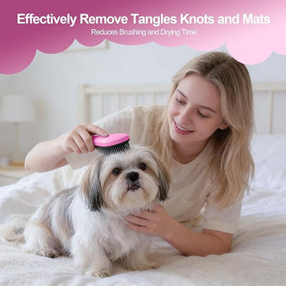 Small Dog Brush - Puppy Hair Brush- Grooming Tool for Teddy, Yorkies, Maltese, Shih Tzu, Chihuahua (Pink)