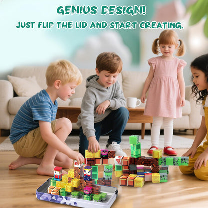 Ufilni Magnetic Travel Building Blocks for Kids – 40 PCS Educational STEM Toy Set with Compact Case for Airplane, Road Trip & Home Play for Kids Ages 3 4 5 6 7 8 Year Old Boys Girls