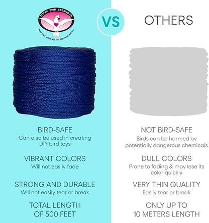 Super Bird Creations SB50029 Braided Polly Rope - Ideal for Making Bird Toys & Crafting - Hollow & Polyethylene Rope, 1/8" Diameter & 500 Meters Long - Vibrant Orange