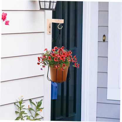 Toddmomy 2pcs Wooden Plant Hooks Heavy-Duty Wall Mount Hanging Brackets for Indoor Outdoor Hanging Plant Hangers Ceiling Hooks for Flower Pots