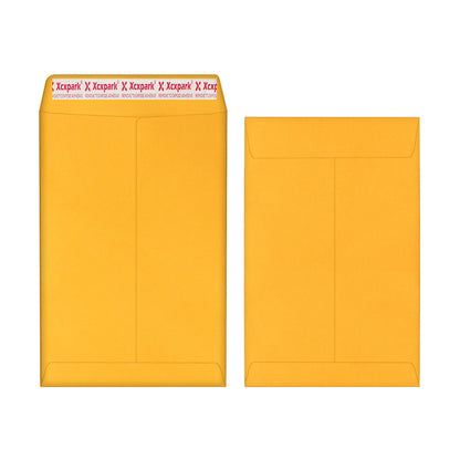 Xxcxpark 250 PCS 6x9 inches Security Catalog Envelopes Printable Self Seal Envelopes, Anti Tear brown Kraft Envelopes for Invitation Cards, Pictures, Photos, Documents