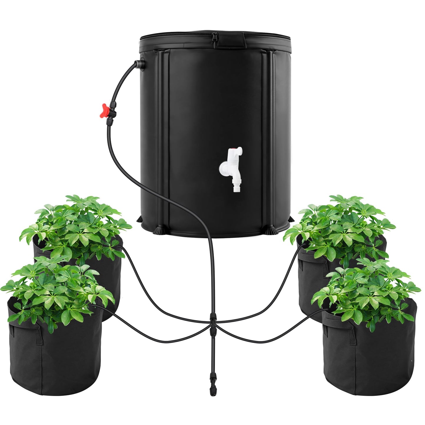 Toriexon Auto Drip Irrigation System Kits for Plants, with 13 Gallon Bucket and 25W Water Pump, Automatic Watering System for Indoor and Outdoor for Grow Tent, Greenhouse, Lawn
