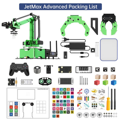 LewanSoul JetMax Robotic Arm for Jetson Nano AI Vision ROS Open Source Programmable Robot Arm Kit with 4 Kinds Gripper Camera Sensor Modules Wireless Controller, App/PC Coding Study DIY Robotic