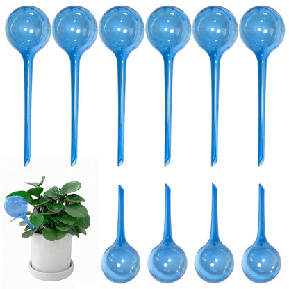 Pesilo 10 Pcs Self Watering Globes, Plant Watering Globes Automatic Watering Bulbs for Indoor Outdoor, Vacation Potted Plant Care Water Conservation Device (Blue)