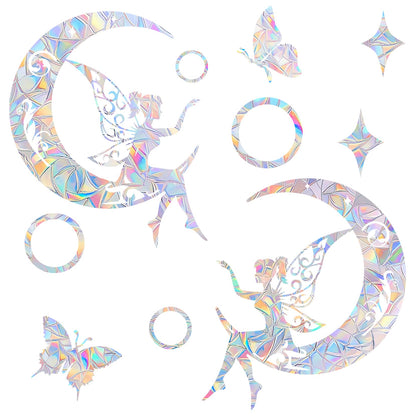 Fairy Anti-Collision Window Decals for Bird Strikes - Non-Adhesive Prismatic Clings, Rainbow Suncatcher Stickers to Save Birds From Collisions