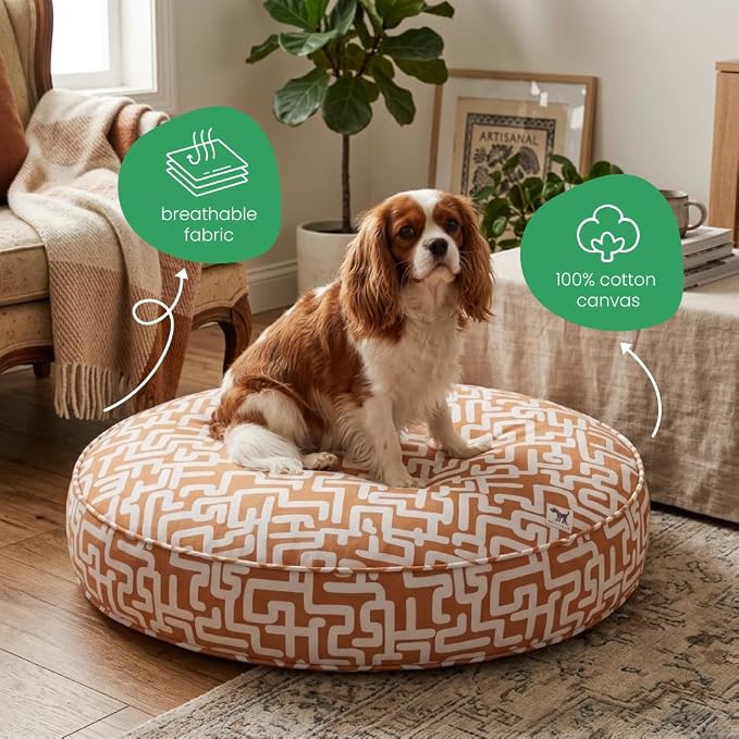 Molly Mutt Hypnotize Dog Bed Duvet Cover, GOTS-Certified 100% Organic Cotton Canvas Cover for Dog, Puppy, or Cat Bed, Durable, Washable, and Free of Harmful Chemicals, Round, 36"x5"
