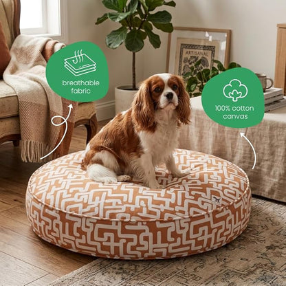 Molly Mutt Hypnotize Dog Bed Duvet Cover, GOTS-Certified 100% Organic Cotton Canvas Cover for Dog, Puppy, or Cat Bed, Durable, Washable, and Free of Harmful Chemicals, Round, 36"x5"