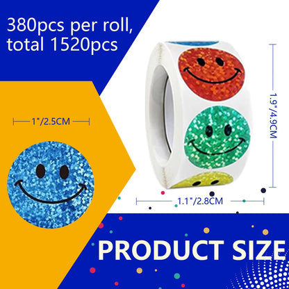 Minizoo 1500 Pcs 1.0Inch Smiley Face Stickers for Kids Reward,Behavior Chart,School Classroom Student Teacher Supplies Gift