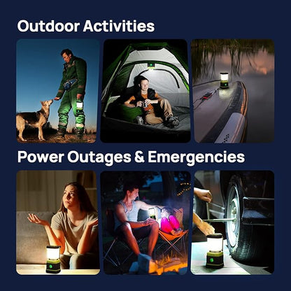 LED Camping Lantern, Consciot Battery Powered LED Lantern Flashlight, 1000LM, 4 Light Modes, IPX4 Waterproof, Survival Kits for Indoor Outdoor, Emergency Light for Home Power Outages, Hurricane, Storm