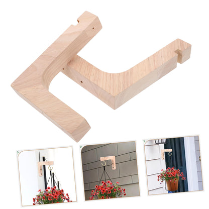 BESPORTBLE 2pcs Wooden Plant Hangers Indoor Wall Hooks Heavy-Duty Hanging Brackets for Potted Plants Natural Wood Holder Suitable for Indoor and Outdoor Gardening