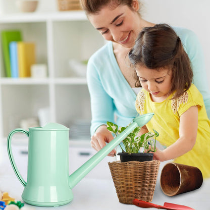 XXXFLOWER 1/2 Gallon Small Indoor Plant Watering Can, 2L Long Spout Removable Nozzle Flower Watering Pot for Office House Indoor Garden（Green, 67 oz）