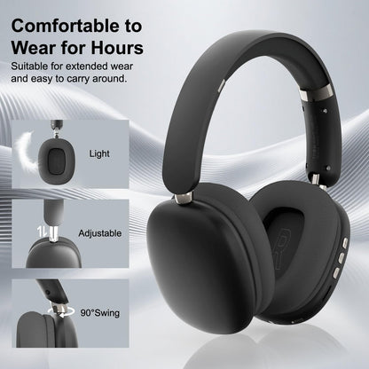 SUNJOM Wireless Bluetooth Over Ear Headphones Up to 28H Battery Life Headset with Microphone Gym Overhead Headphones Compatible with iOS & Android Mobile Phones,Computers,Laptop(Black)