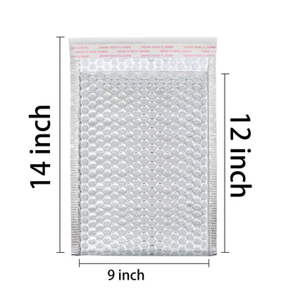 YUENPUN 30 Pack 11.8 x 9 Inch Bubble Mailers, Metallic Silver Padded Mailing Envelopes, Foil Self Seal Waterproof Shipping Envelopes for mailing, packing, Shipping