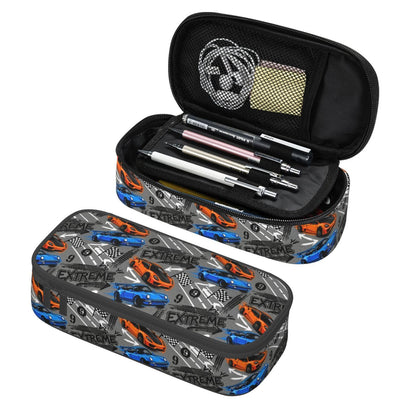 Geoocii Race Car Large Capacity Pencil Case Organizer Pencil Pouch Stationery With Zipper School Supplies Pencil Bag For Girls Boys Teens Adult Office