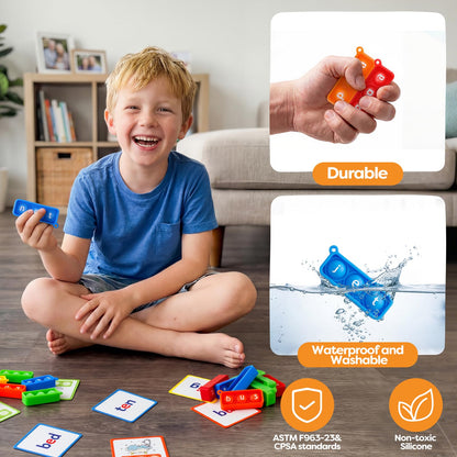 Aizweb CVC Word Games Kindergarten,Phonics Games for Kids Ages 3-8,CVC Flashcards for Preschool Special Education Classroom Supplies,Reading&Spelling Activity Phonics Manipulatives for Kids