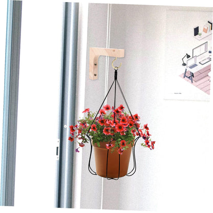 TOYANDONA Wooden Hanging Plant Hooks 2pcs Indoor Wall Plant Hangers Heavy Duty Natural Wood Flowerpot Holders for Indoor Outdoor Garden Wall-Mounted Hanger Brackets