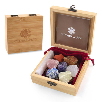 7 Chakras Crystals and Healing Stones with Selenite Charging Plate and Guide Booklet for Beginners, Collection, Meditation, Yoga