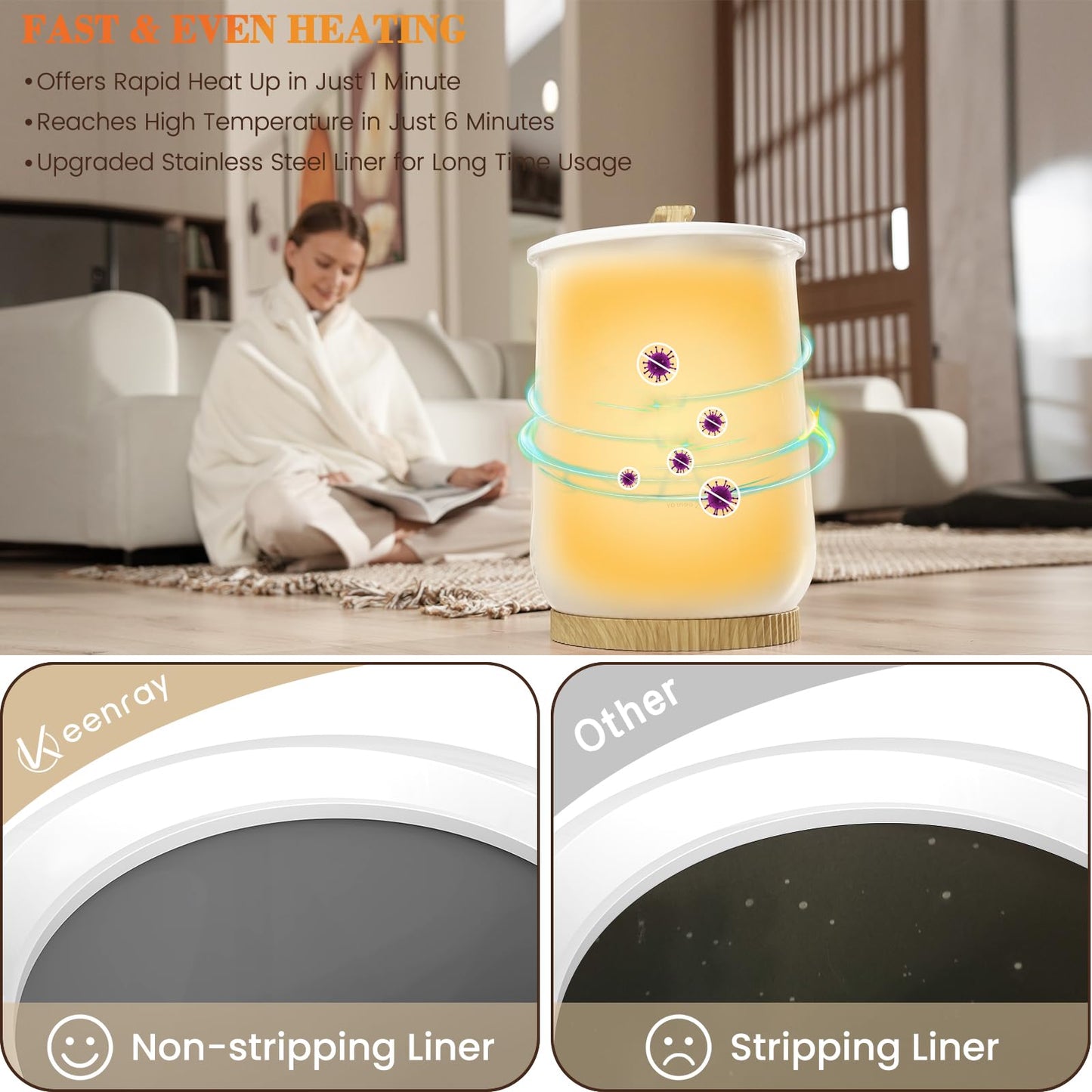 Keenray Upgraded Towel Warmer Bucket, Large Towel Warmer with 3 Heating Modes, Heat Time 30/45/60/90 Min Adjustable and Up to 24 Hour Delay Timer, Towel Heater for Oversize Bathrobes Blankets, CL1Plus