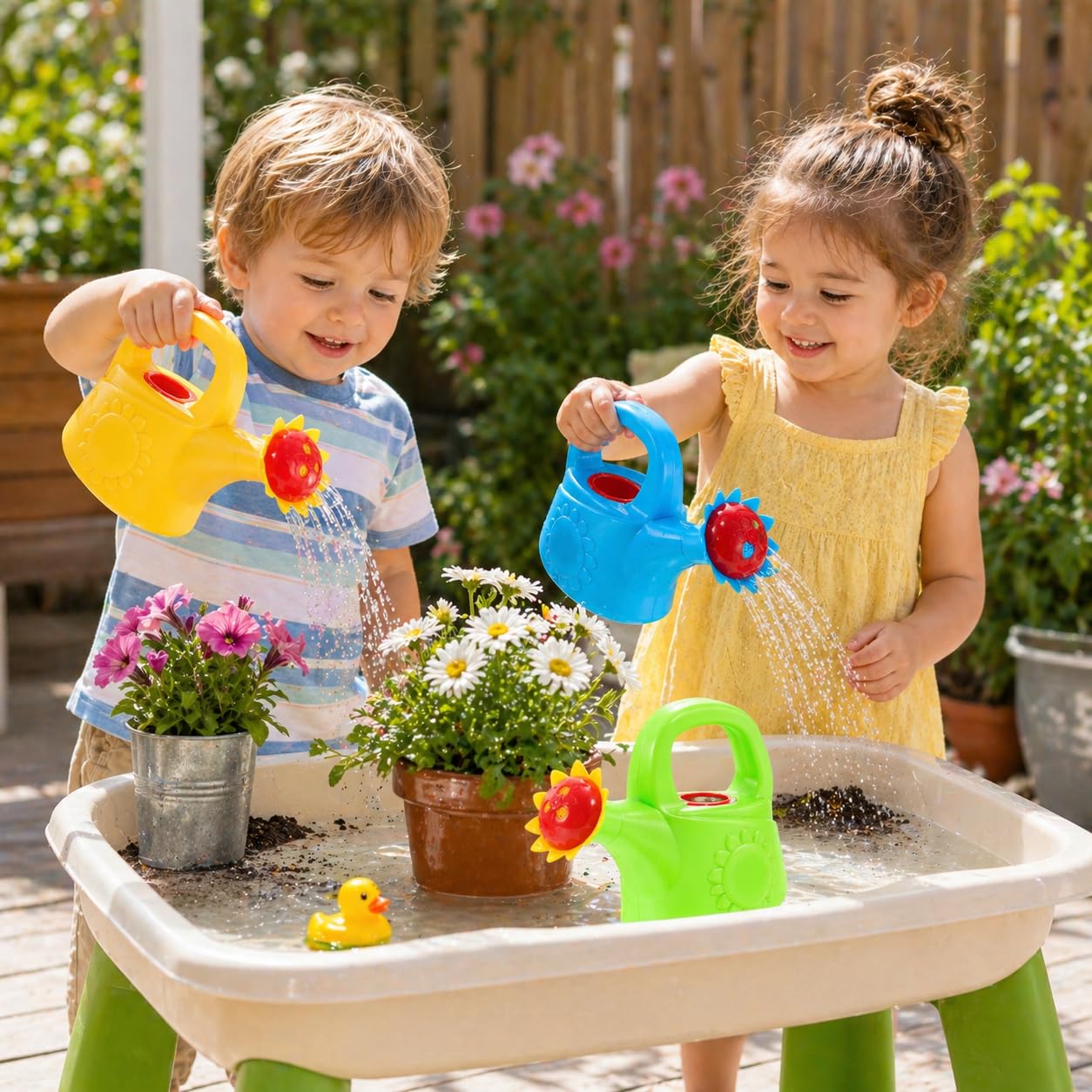 STOBOK 3Pcs Kids Watering Can, Chicken Watering Cans Bath Toy Kids Gardening Outdoor Toys Water Play Set for Toddlers (Random Color)