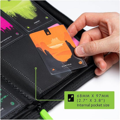 Vault X 4 Pocket Zip Binder, 160 Cards, Exo-Tec Material, 20 Side-Loading Pages (Black)