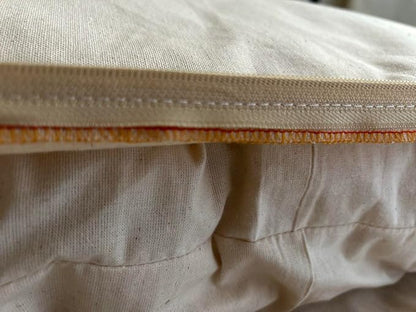Natural Cotton Canvas Dog Bed – Raw Cotton Filled Pet Cushion Insert, Breathable Eco-Friendly Dog Mattress, Durable Washable Cover with Zipper (Natural, Large 48"x30"x5")