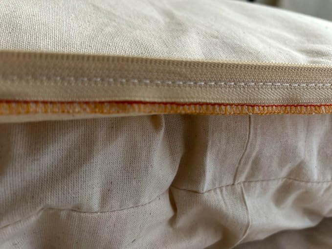 Natural Cotton Canvas Dog Bed – Raw Cotton Filled Pet Cushion Insert, Breathable Eco-Friendly Dog Mattress, Durable Washable Cover with Zipper (Natural, X Large 53"x36"x5")
