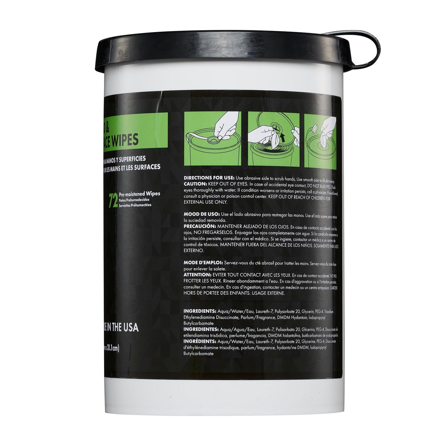 NatureGrit Hand & Surface Wipes: Heavy Duty Grease & Grime Removal, Degreaser Wipes for Mechanics, Workshop Use (1)