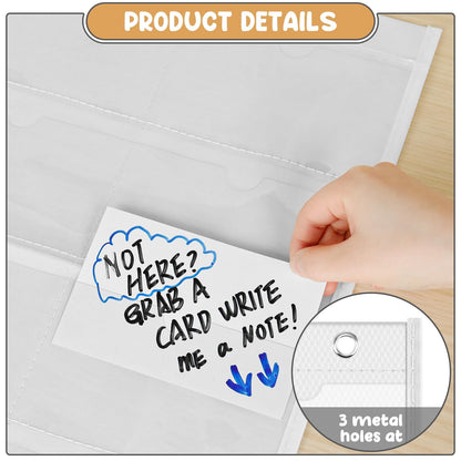 AKAYOK 4" x 6" Index Card Holder Sleeve - 36 Pockets Photo Collage Frame for Wall - Classroom Pocket Chart for Index Card, Homework, Pictures, Drawing, Student Profile Display