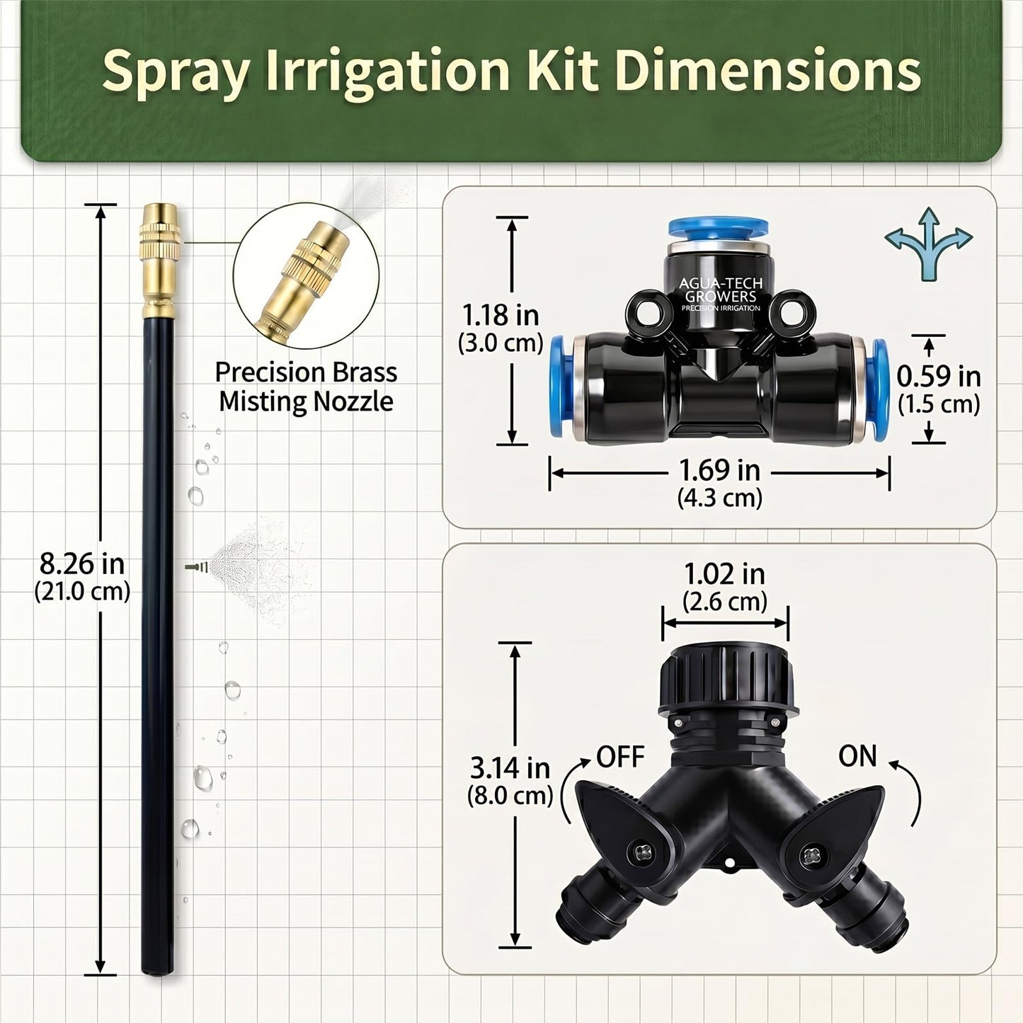 2026-Upgrade 100Ft 1/4" Drip Irrigation System,Garden Watering Kit with 20Pcs 360° Adjustable Copper Nozzles,Automatic Atomizing Sprinkler,DIY for Outdoor,Lawn,Greenhouse,Raised Beds (100FT/20pcs)