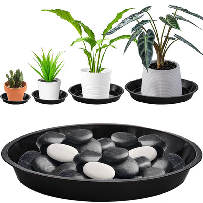 yarlung 40 Pack Plant Saucers, Black Plastic Drip Trays for Flower Pots, Round 4/5/8/9 Inch Plant Drainage Tray for Potted Plants, Indoor Outdoor Garden, 4 Sizes