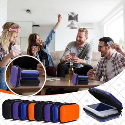 Jexine 8 Pieces Card Case Compatible with Travel Games Cards Games Playing Case Deck Game Playing Storage Box Carrying Holder(Multiple Colors)