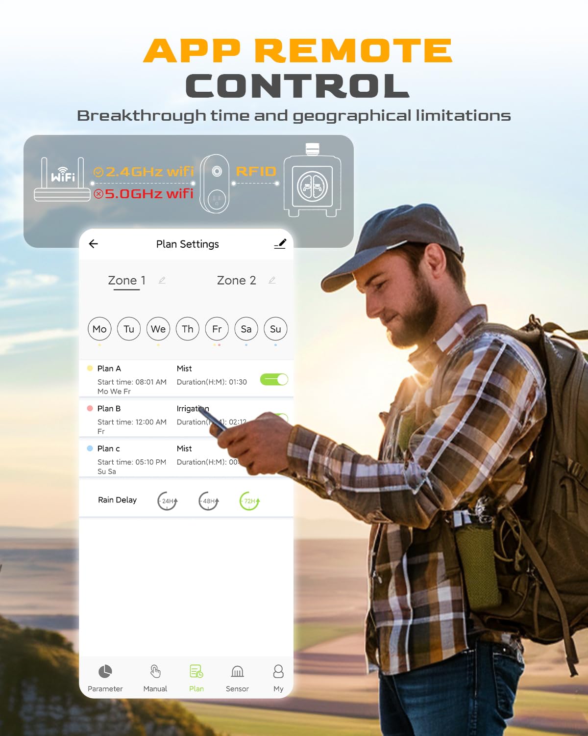 RAINPOINT WiFi Water Timer with Brass Inlet, 2 Outlets Sprinkler Timer,Automatic Irrigation System Controller, APP & Voice Control, Irrigation by Weather/Quantity/Soil Moisture