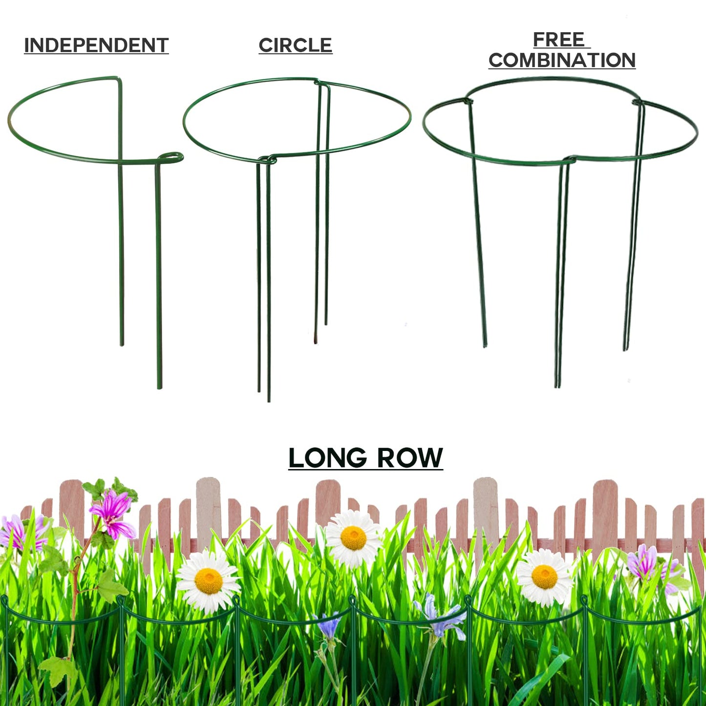 LEOBRO Plant Support Stakes, 4 PCS Plant Stakes, Plant Support, Peony Cages and Supports, Garden Stakes, Plant Stakes for Indoor Outdoor Plants, Hydrangea Support Cage, 10" W x 15.8" H