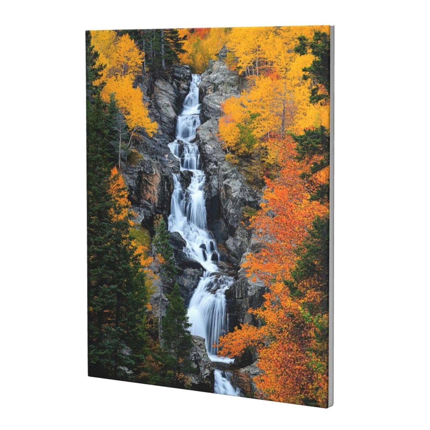 Fall Wall Art Autumn Waterfull Pictures Wall Decor Forest Canvas Prints Painting Framed Fashion Artwork for Bathroom Bedroom Living Room Kitchen Dinning Room Office Home Decoration 12" L X 16" W