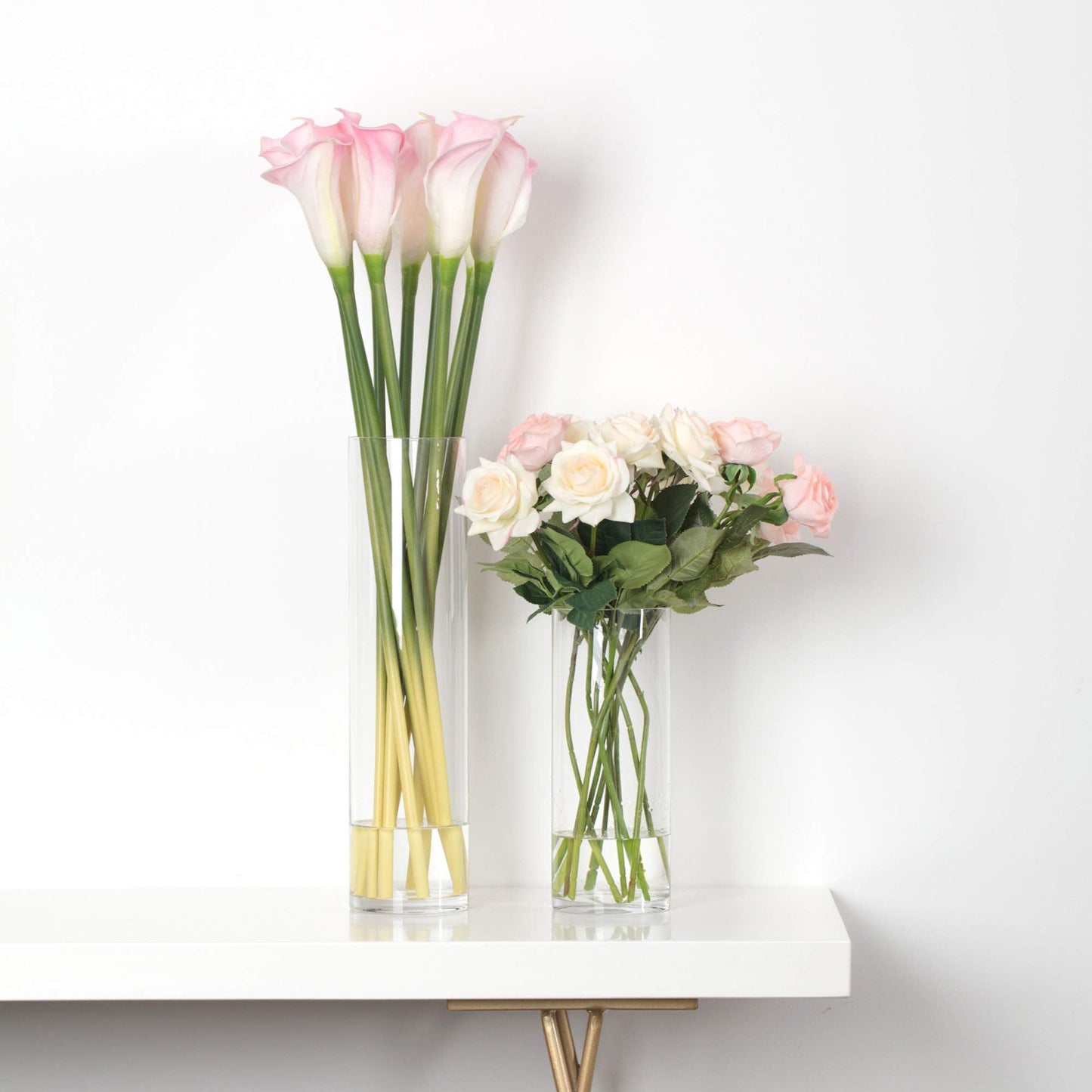 WGV Cylinder Vase Bulk, Width 6", Height 14", Clear Glass Container Terrarium Candle Holder for Wedding Centerpiece, Party Event, Home Decor, 6 Pieces