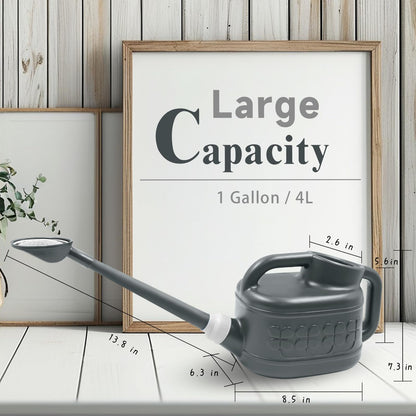 1 Gallon Watering Can, Garden Watering Can Outdoor, Plant Water Can with Removable Long Spout and Stainless Steel Sprinkler Head, Plastic Indoor Watering Cans for Gardening Flower Plants