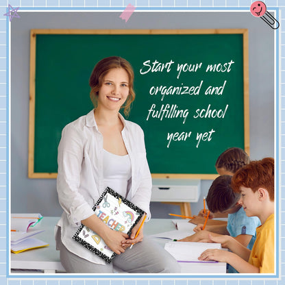 Fuyoooo Teacher Record Book 2026-2027 Teacher Grade Books Spiral Bound Record Planner 2026 Class Grade Book Office Favors for Classroom Attendance Planner Decoration Double Sided(Black, Composition)