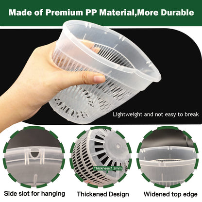 Tialero 12Pcs Orchid Pot, 3 Each of 4.5, 5.5, 6.3 and 7.5 Inch Orchid Pots with Holes and Saucers, Clear Orchid Pots for Repotting, Plastic Plant Pot(3 Each of 4.5,5.5, 6.3,7.5in with Saucers)