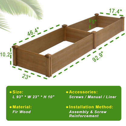 PetsCosset 8x2Ft Raised Garden Bed – Planter Box for Outdoor Plants, Fir Wood Garden Beds for Vegetable, Herb, and Flower Cultivation – Easy Assemble