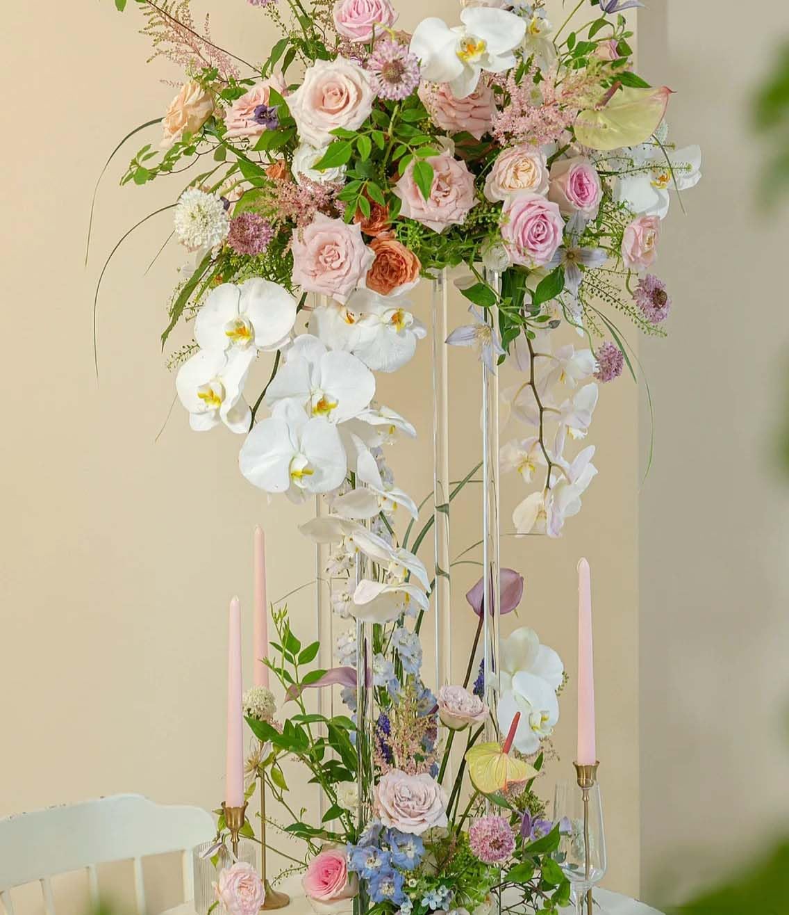 MEISHAONV 31.5inch 10 Set Acrylic Flower Vase Column Stand Wedding Flower vase Wedding Centerpieces for Tables