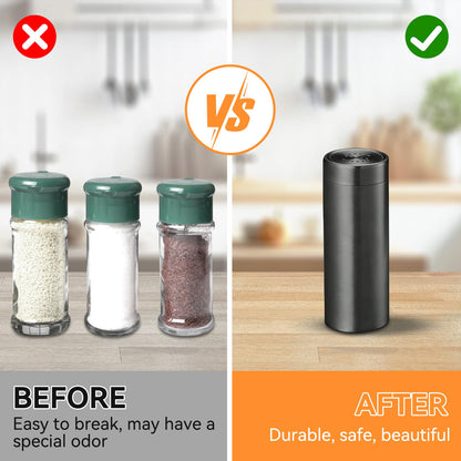 4-Piece Stainless Steel Salt and Pepper Shakers Set, Portable Spice Shaker Jars Spice Dispenser Refillable Salt Dispenser Containers for Home Barbecue Cooking, 3.5”hx1.5”w