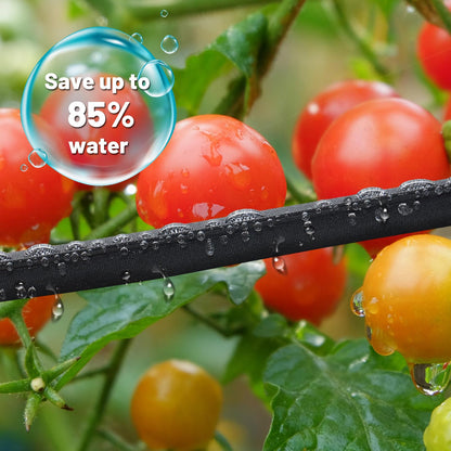 Double Layer Soaker Hose for Garden Beds - 25FT 3/4" Heavy Duty Linkable Flat Drip Irrigation Hose, Save 85% Water, for Lawn Flower Bed Vegetable Field Effective Watering